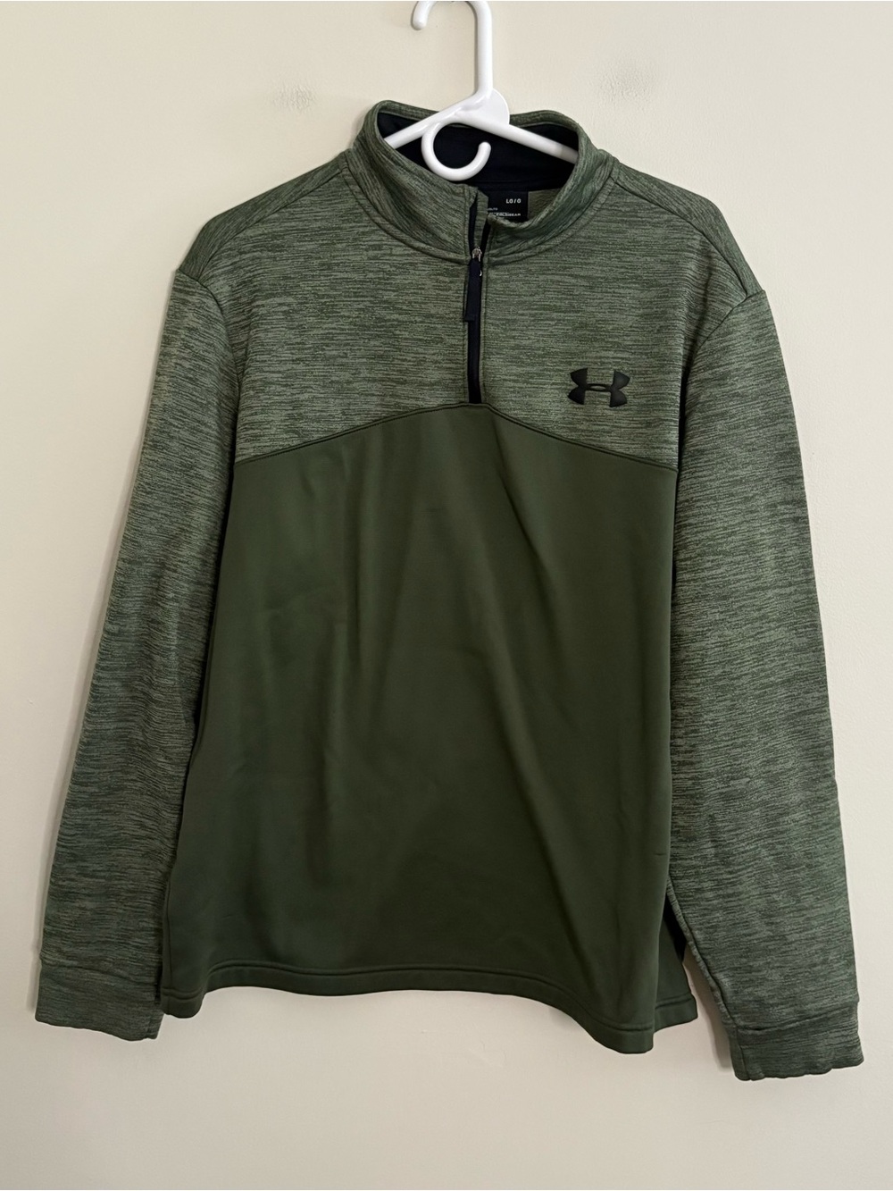 Under Armour LG Men's Olive Performance Quarter-Zip Jacket top green work